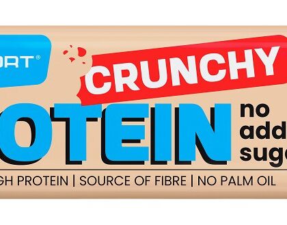 BATON PROTEINOWY CRUNCHY KAKAOWY W CZEKOLADZIE MLECZNEJ BEZ DODATKU CUKRÓW BEZGLUTENOWY 40 g - MAXSPORT