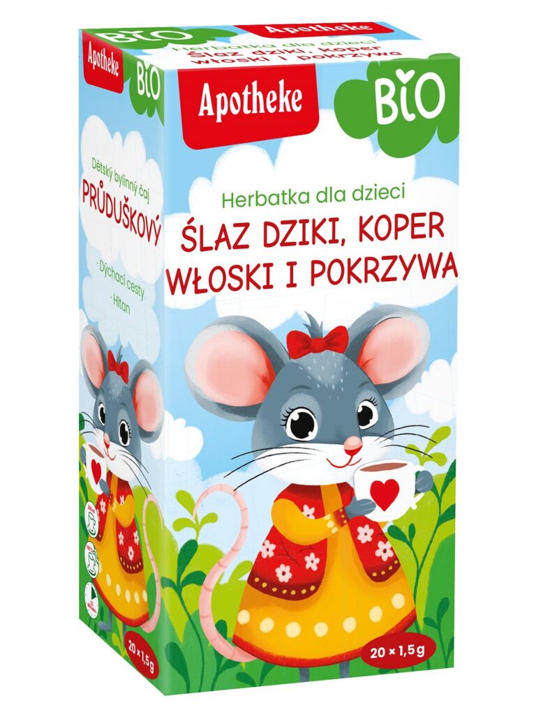 HERBATKA DLA DZIECI NA GARDŁO ZE ŚLAZEM DZIKIM BIO (20 x 1,5 g) 30 g - APOTHEKE