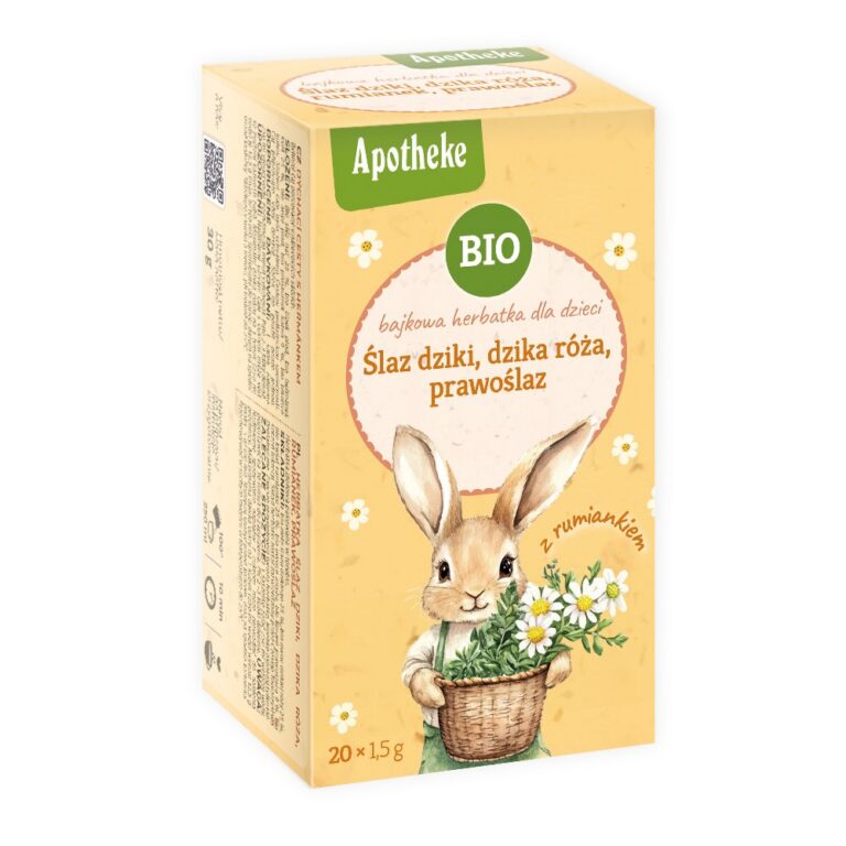 HERBATKA BAJKOWA DLA DZIECI - ŚLAZ DZIKI, DZIKA RÓŻA, PRAWOŚLAZ I RUMIANEK BIO (20 x 1,5 g) 30 g - APOTHEKE
