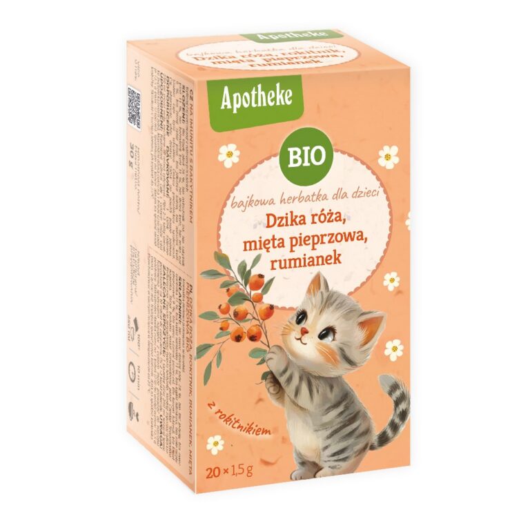 HERBATKA BAJKOWA DLA DZIECI - DZIKA RÓŻA, MIĘTA PIEPRZOWA, RUMIANEK I ROKITNIK BIO (20 x 1,5 g) 30 g - APOTHEKE
