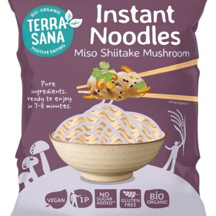 ZUPA BŁYSKAWICZNA Z MAKARONEM, MISO I GRZYBAMI SHIITAKE BEZGLUTENOWA BIO 90 g - TERRASANA