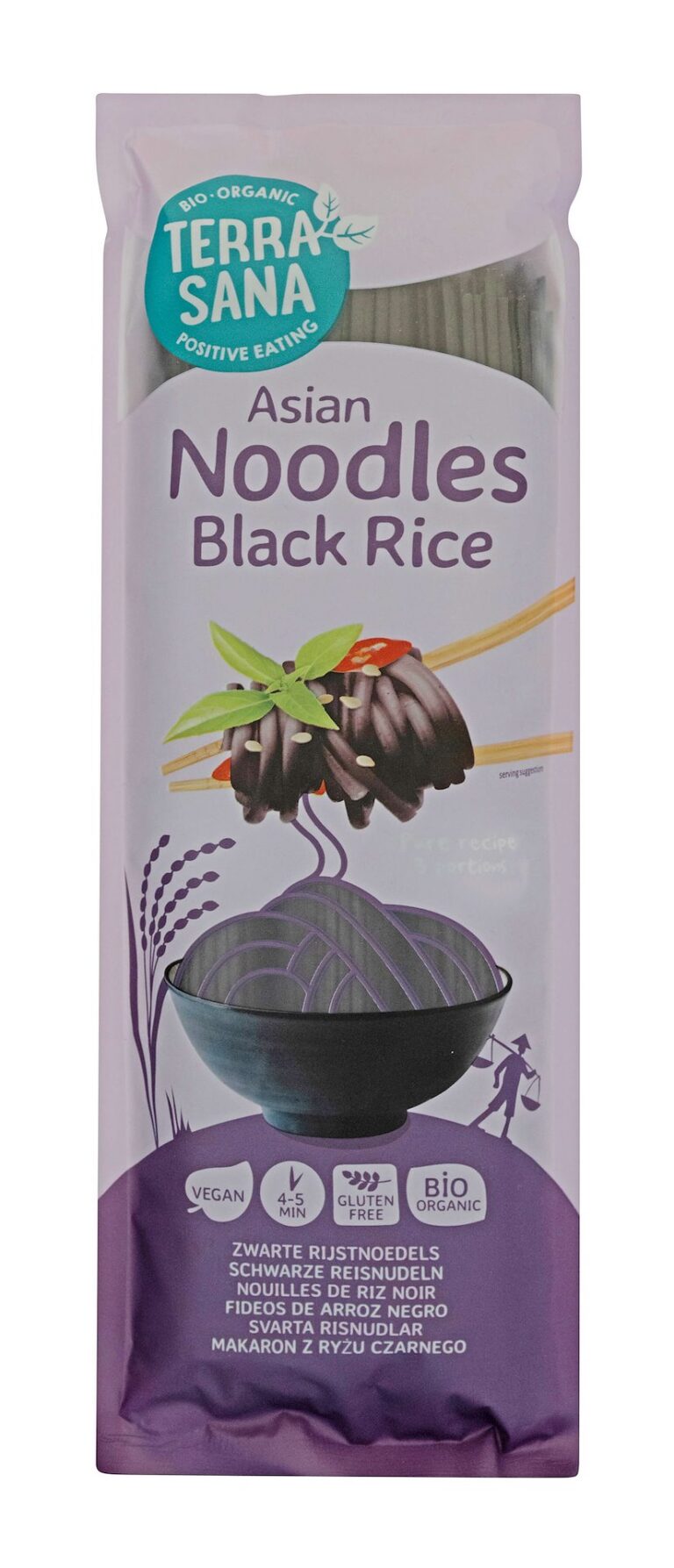 MAKARON (Z RYŻU CZARNEGO I RYŻU BRĄZOWEGO) NOODLE SPAGHETTI BEZGLUTENOWY BIO 250 g - TERRASANA