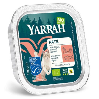 (DLA KOTA) PASZTET Z ŁOSOSIA Z ALGAMI MORSKIMI BIO 100 g - YARRAH