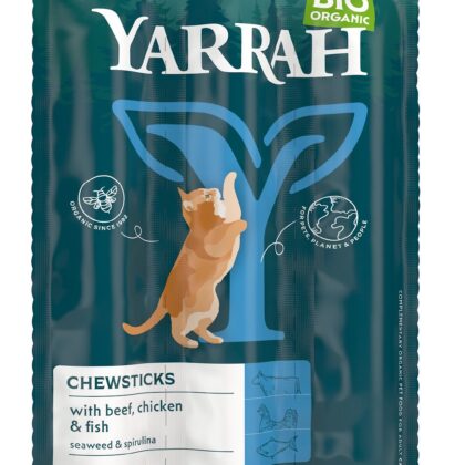 (DLA KOTA) PRZYSMAK - PAŁECZKI Z WOŁOWINĄ I RYBĄ BIO (3 x 5 g) 15 g - YARRAH