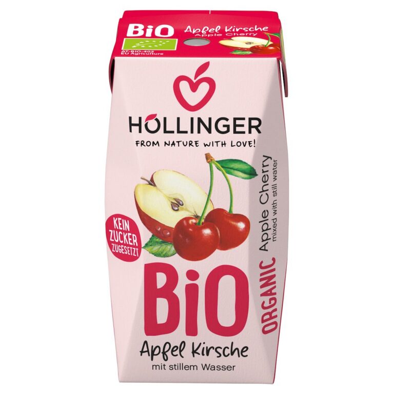 NEKTAR JABŁKOWO - WIŚNIOWY BEZ DODATKU CUKRÓW BIO 200 ml - HOLLINGER